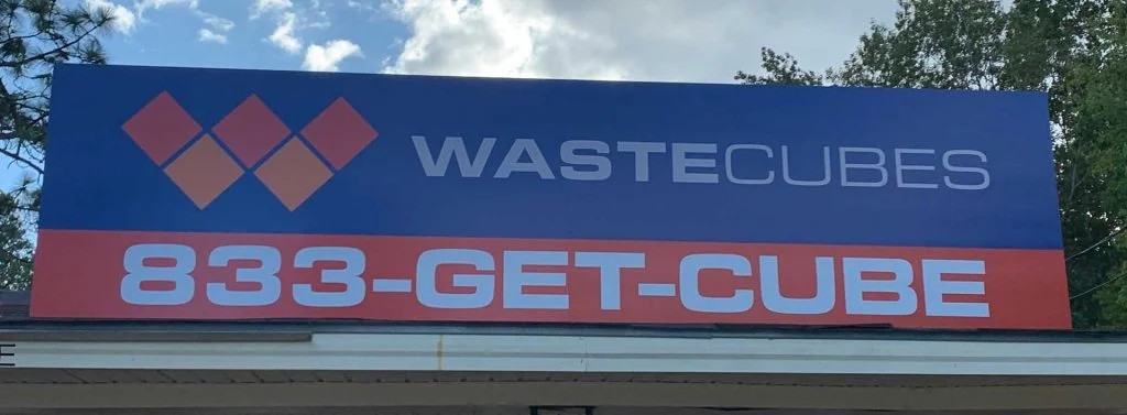 waste cubes sign