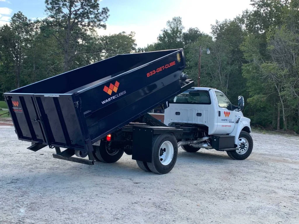 waste cubes truck and container